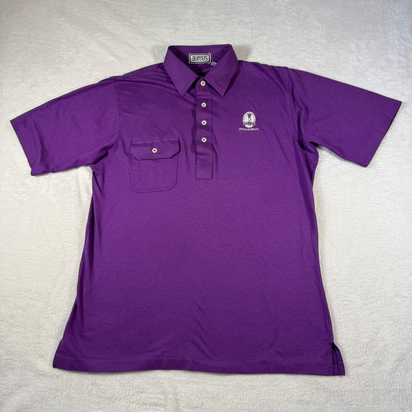 Aureus Polo Shirt Mens Large Purple Opryland Hotel Springhouse Golf